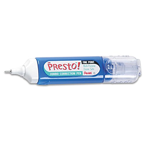 Pentel Presto! Multipurpose Correction Pen, 12 ml, White, Sold as Pack of 6