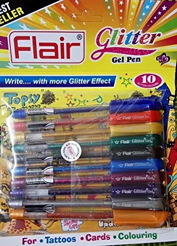 Flair Xtra Sparkle Xtra Sparkle Glitter Gel 10 Colours Xtra Sparkle Gel Pen by Flair