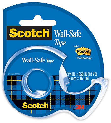 SCOTCH(R) Scotch Wall-Safe Tape, Standard Width, Engineered for Office and Home Use, 3/4 x 650 Inches (183)