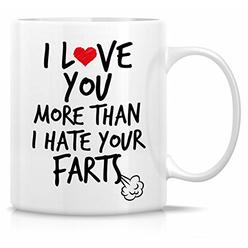 Retreez Funny Mug - I Love You More Than I Hate Your Farts 11 Oz Ceramic Coffee Mugs - Funny, Sarcasm, Sarcastic, Humor,