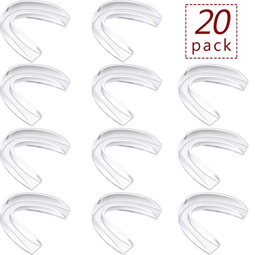 BBTO 20 Pieces Sports Mouth Guards Mouth Protection Athletic Transparent Mouth Guard for Kids and Adults