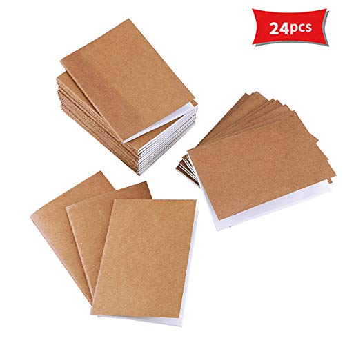24 Pack Kraft Notebooks Bulk, A5 Unlined Journals Travel Notebooks