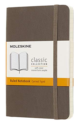 Moleskine Classic Notebook, Soft Cover, Pocket (3.5" x 5.5") Ruled/Lined, Earth Brown, 192 Pages