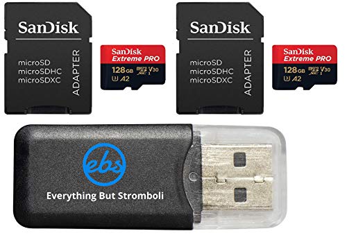 SanDisk 128GB Micro SDXC Extreme Pro Memory Card 2 Pack Works with GoPro Hero 8 Black, Max 360 Action Cam U3 V30 4K A2 Class