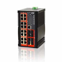 CTCUnion IGS-1608SM-8PH - 16 Copper + 8 SFP Port SNMP/Web-Managed Gigabit Ethernet Industrial Switch, PoE 240W