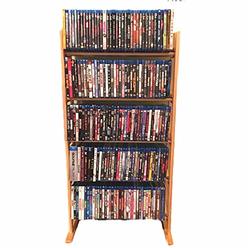 Multimedia Storage Tower Holder Universal DVD CD Blu-Ray Display Disc 5-Tier Media Unit Multipurpose Organizer Stand Shelves