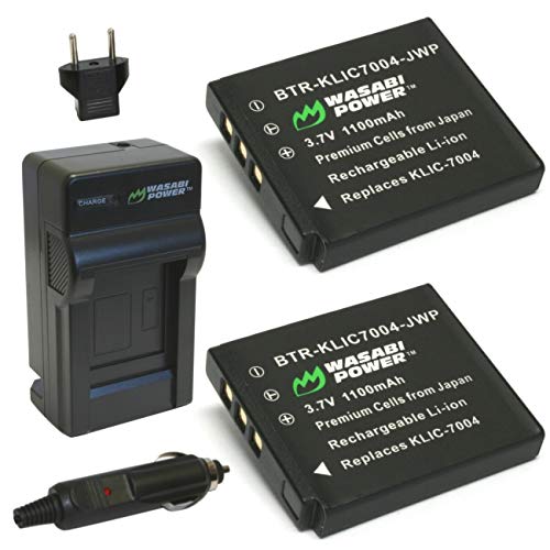 Wasabi Power Battery (2-Pack) and Charger for Kodak KLIC-7004 and Kodak EasyShare M1033, M1093, M2008, PlayFull Dual,