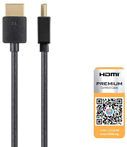 Monoprice 124188 High Speed HDMI Cable - 8 Feet - Black| Certified Premium, 4K@60Hz, HDR, 18Gbps, 36AWG, YUV, 4:4:4 - Ultra