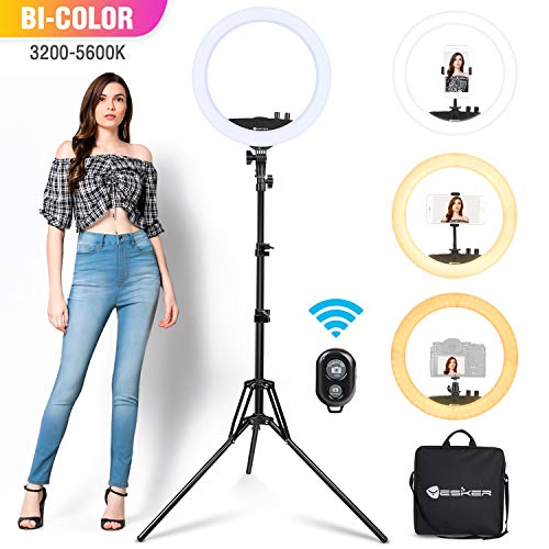 Yesker Ring Light with Tripod Stand Yesker 14 Inch LED Ringlight Kit with Phone Holder Adjustable Color Temperature Tiktok Circle