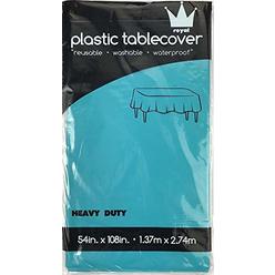 Royal 7 Pack of:3 Plastic Table Cloth 54 x 108, Plastic Party Table Cover, Reusable Plastic Table Cloth, Disposable