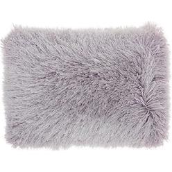 Nourison Mina Victory TL004 Yarn Shimmer Shag Throw Pillow, 20" x 20", Light Grey