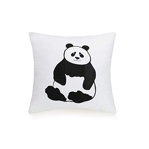 Urban Playground Panda Dec Pillow, 16X16, White