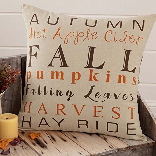 Piper Classics Autumn Day Throw Pillow Cover, 20" x 20", Fall & Harvest, Country Farmhouse Style