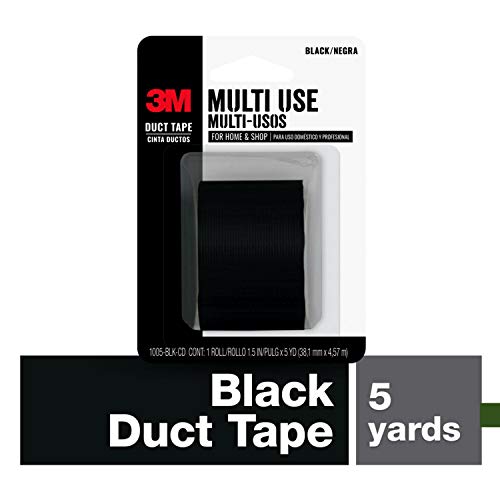 Scotch Painter's Tape 3M Black Multi-Use Duct Tape, 1.5 in x 5 yd, 1005-BLK-CD, 1 Roll