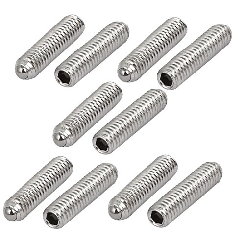 uxcell M4x16mm 304 Stainless Steel Spring Hex Socket Ball Point Grub Set Screws 10pcs