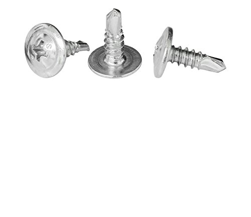 Strong-Point #8 x 1/2" Phillips Modified Truss Head Self-Drilling Tek Screw, Zinc-Plated Steel for Sheet Metal Attaches Wire Lath to Metal