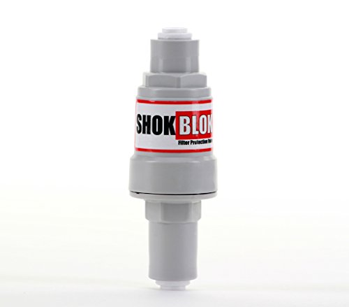 Hydronix Shok Blok SB-FPV-40 Water Filter Pressure Regulator Protection Valve for RO & Filter Systems - 1/4" QC Ports, 40 PSI