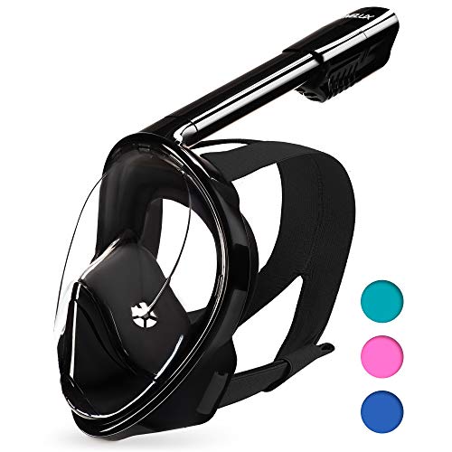 DIVELUX Full Face Snorkel Mask - Anti Fog & Anti Leak Technology | Seaview 180 Degree Panoramic Snorkel for Adult and Youth