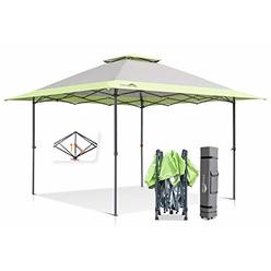 EAGLE PEAK 13x13 Straight Leg Pop Up Canopy Tent Instant Outdoor Canopy Easy Single Person Set-up Folding Shelter w/Auto Extendi