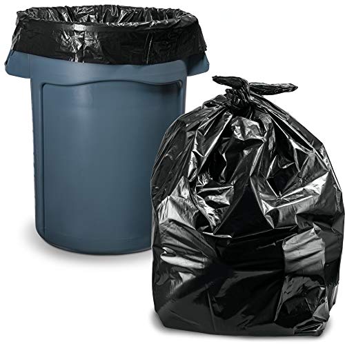 Tasker 84TH5KS Trash Bags 45 Gallon, (100 Count w/Ties) Large Black Garbage  Bags, 40W x 46H
