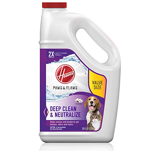 Hoover Paws & Claws Deep Cleaning Carpet Shampoo, Concentrated Machine Cleaner Solution for Pets, 128oz Formula, AH30933,