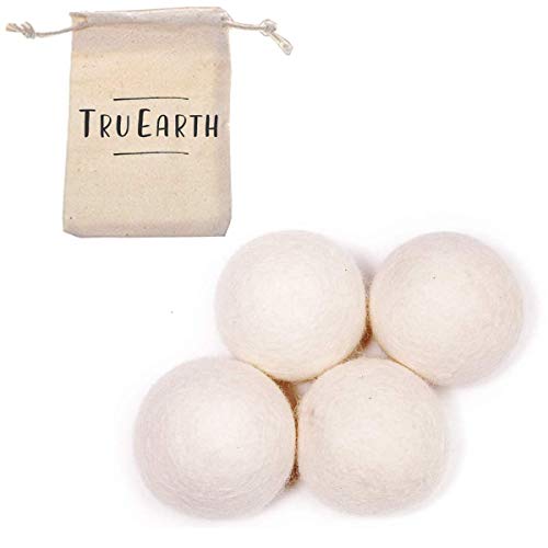 tru earth Wool Dryer Balls by Tru Earth 4-Pack, XL Premium Reusable Natural Fabric Softener (4)