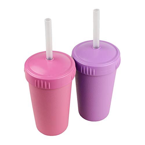 Re Play Re-Play Made in USA 2pk Silicone Straw Cup | Made from Eco Friendly Heavyweight Recycled Milk Jugs - Virtually Indestructible