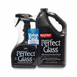 HOPE'S Perfect Glass Cleaner 2 Piece, 32 Ounce Spray 67.6 Ounce Refill Bottle, Bundle