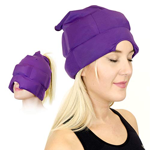 Magic Gel Headache and Migraine Relief Cap - A Headache Ice Mask or Hat Used for Migraines and Tension Headache Relief. Stretchy,