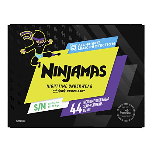 Pampers Ninjamas, Disposable Underwear, Nighttime Underwear Boys, 44 Count, Size S/M (38-65 lbs)