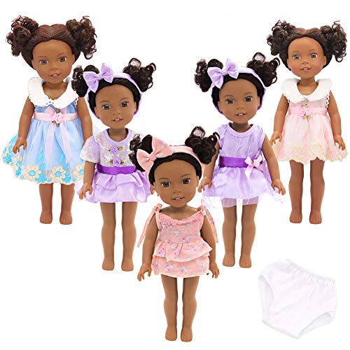 Eric&nicole Doll Clothes 5 Set Complete Doll Clothes 14 Inch American Girl Doll Clothes with Knotor and Bief Fit 14Inch