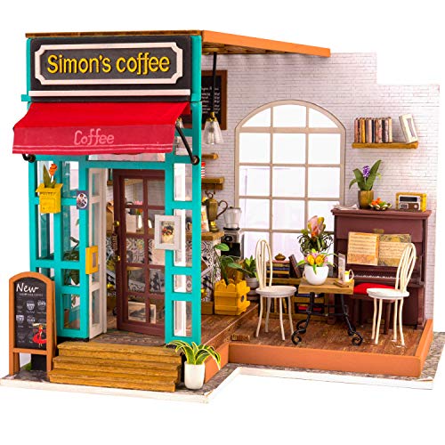 Rolife DIY Dollhouse Miniatures Craft Kits for Adults (Simonâ€™s Coffee)