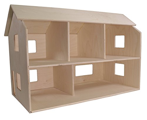 Childcraft 252363 Classic Dollhouse, 19.5" Height, 15.5" Width, 29.75" Length, Natural Wood