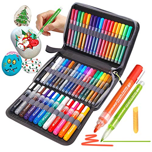 LANRENWENG Acrylic Paint Marker Pens 48 Color Painting