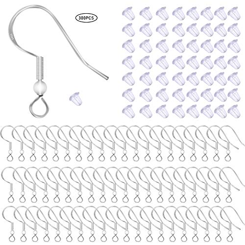 Gooday 150 PCS/ 75 Pairs 925 Sterling Silver Earring Hooks Fish