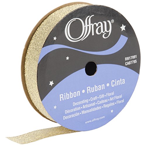Offray, Gold Galena Craft Ribbon, 5/8-Inch x 12-Feet, 5/8 Inch