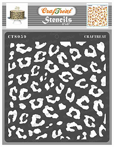 CrafTreat Cheetah Print Stencils for painting on Wood, Canvas, Paper, Fabric, Floor, Wall and Tile - Cheetah Skin - 6x6 Inch