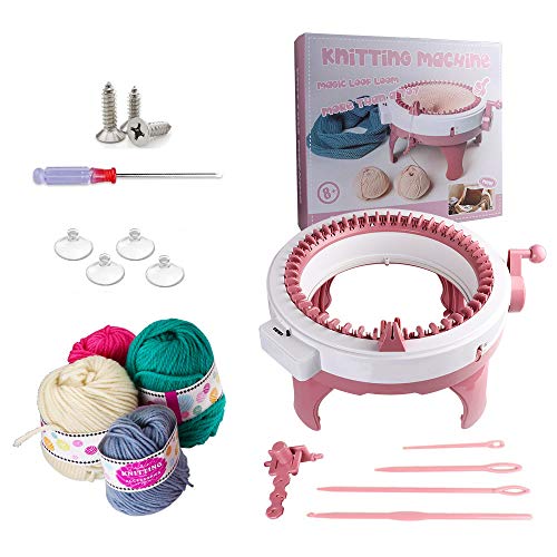 Umootek Knitting Machine, 48 Needles Smart Weaving Loom Round Knitting Machines with Row Counter, Knitting Board Rotating