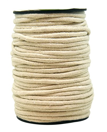 Mandala Crafts Soft Drawstring Replacement Rope Upholstery Crochet MacramÃ© Cotton Welt Trim Piping Cord (Natural, 3mm)
