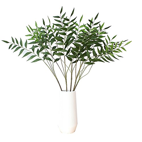 Warmter Artificial Plants 32" Artificial Eucalytus Green Branches Fake Shrubs Plastic Greenery Plants House Office Decor(2pcs)