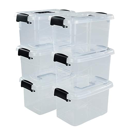 Fiaze Plastic Clear Storage Box, Multi-Purpose Container with Lid, 5