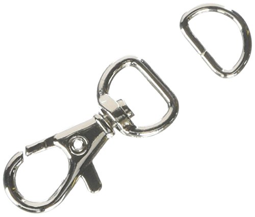Dritz 728-65 Small Swivel Hook & D-Ring, Nickel, 1/2-Inch 1-Set