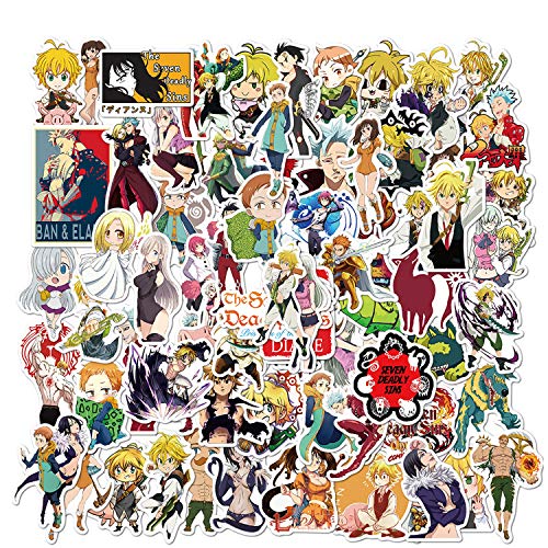 Temart 100PCS Seven Deadly Sins Stickers Anime Vinyl Stickers Waterproof  Stickers Skateboard Phone Stickers for Kids
