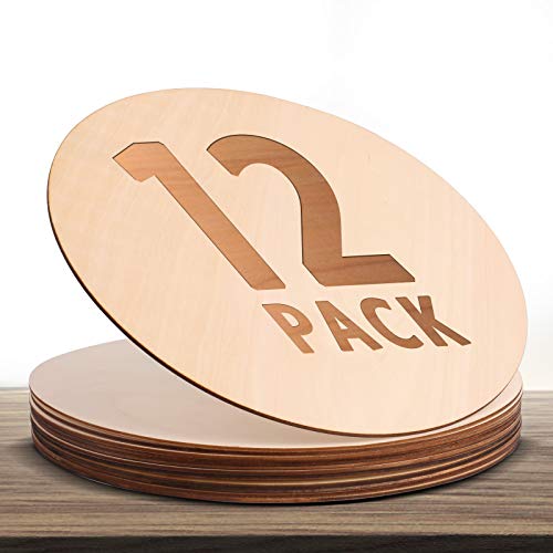 TAIDONG Unfinished Wood Circle, 12 Pieces 12 Inch Christmas Wooden Circle  Door Hanger, Wood Circles for Crafts for Arts Painting