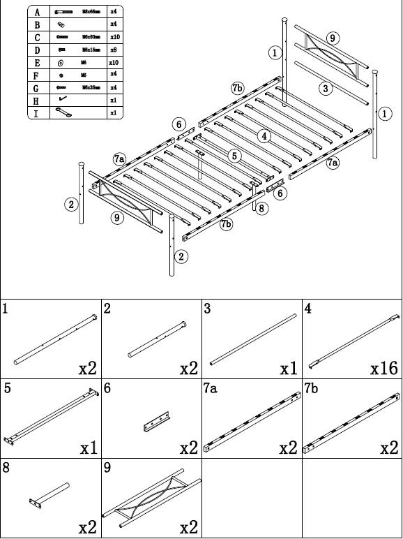 Furniture Cheerwing Twin Metal Bed, Bed Frame Directions