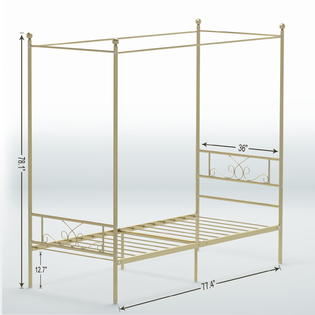 Teraves Metal Canopy Bed Four Post Canopy Bed Frame