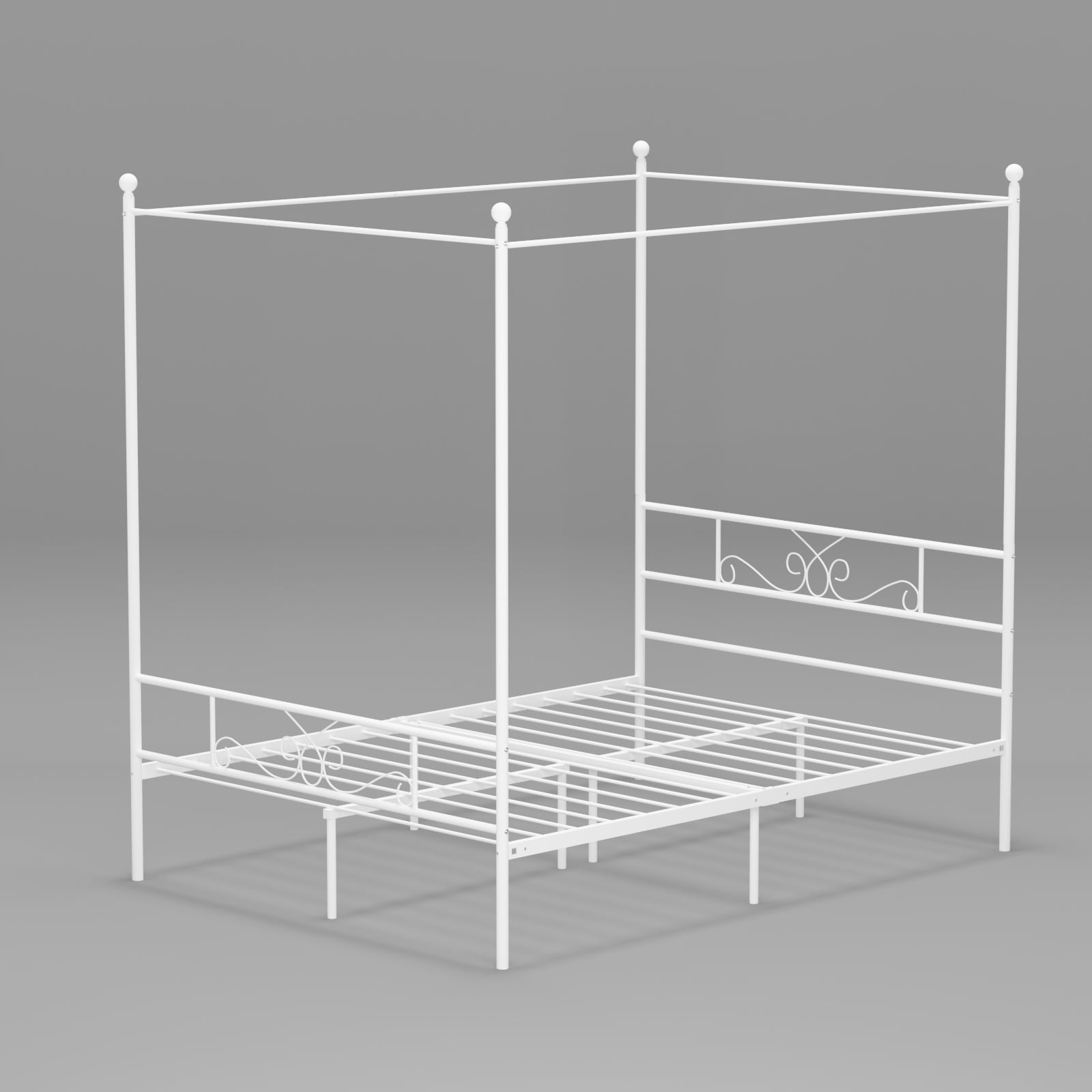 Post Metal Queen Canopy Bed Frame, White Canopy Bed Frame Full