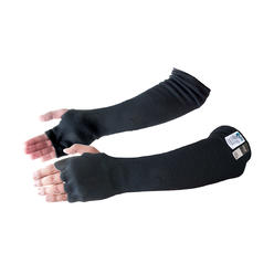 Kezzled Kevlar® Cut/Scratch/Heat Resistant Designer Arm Sleeves with Finger Openings - Black 18 inches by Kezzled
