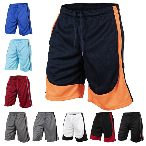 Magg Shop Men's Mesh 2-Tone Basketball Shorts With Pockets Gym Active Wear Random Assorted Colors 3 Pack