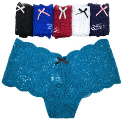 Maggshop 6-Pack Women's Lace Boyshorts Bikini Panties transparent Panty Underwear